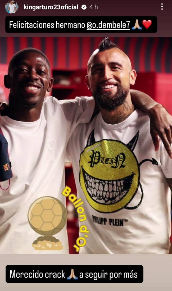 Arturo Vidal vía Instagram