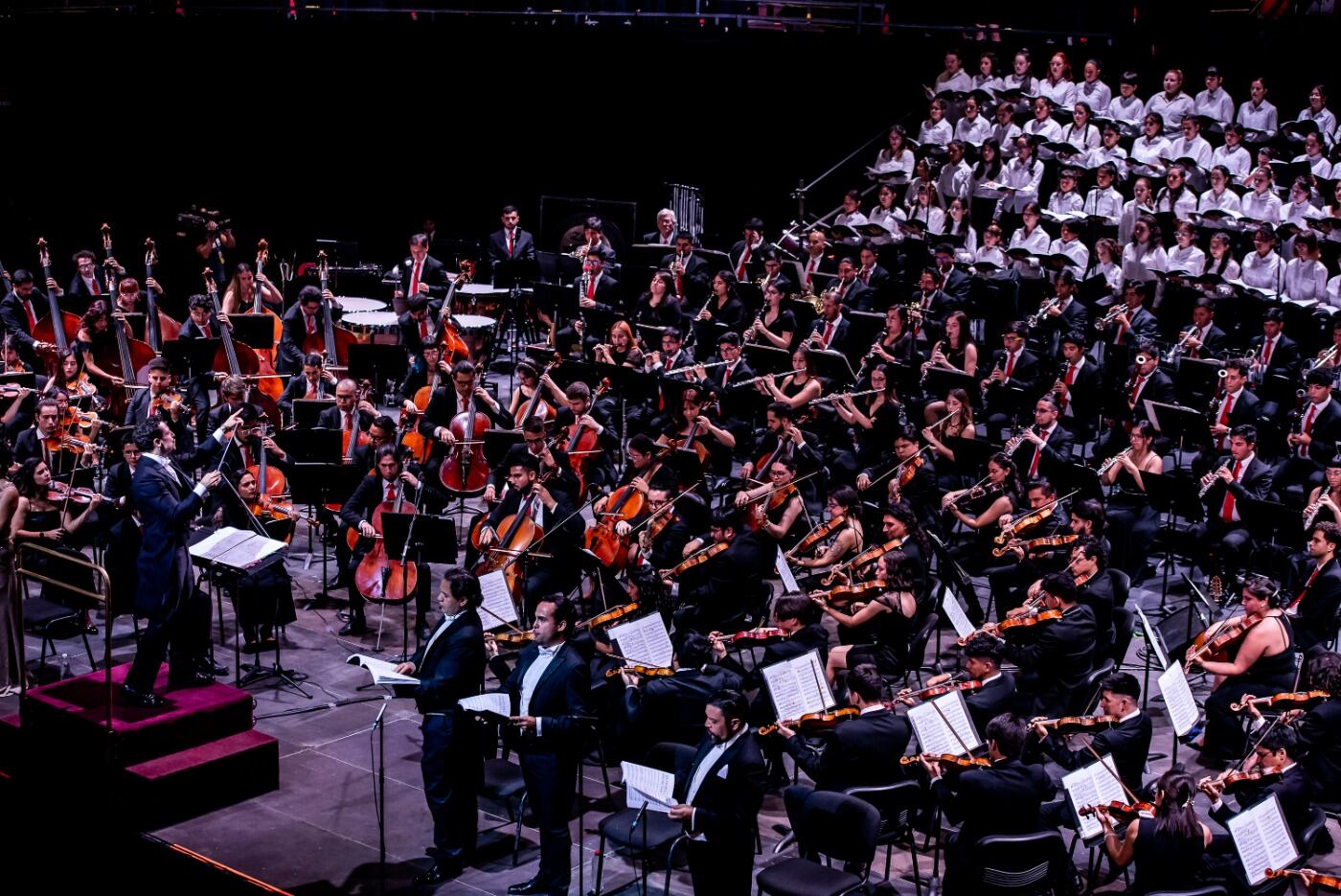 Bortolameolli frente a los músicos