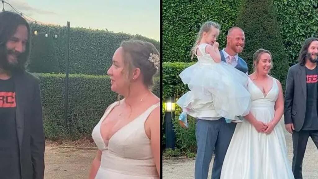 Keanu Reeves en boda de un fan