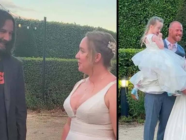 Keanu Reeves en boda de un fan