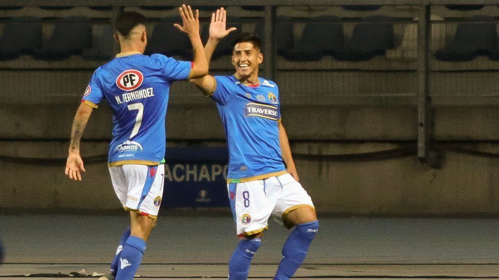 30 DE MARZO DE 2021/VALPARAISOJugadores de Audax Italiano en festejo de un gol, durante el partido valido por la fecha 1 del Campeonato Nacional AFP PlanVital 2021, entre Audax Italiano y Deportes La Serena, disputado en el Estadio EL Teniente.
FOTO: BYRON PEREZ CARVAJAL/AGENCIAUNO