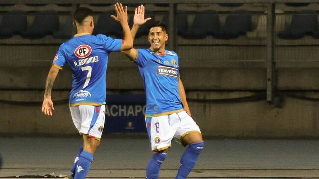 30 DE MARZO DE 2021/VALPARAISOJugadores de Audax Italiano en festejo de un gol, durante el partido valido por la fecha 1 del Campeonato Nacional AFP PlanVital 2021, entre Audax Italiano y Deportes La Serena, disputado en el Estadio EL Teniente.
FOTO: BYRON PEREZ CARVAJAL/AGENCIAUNO