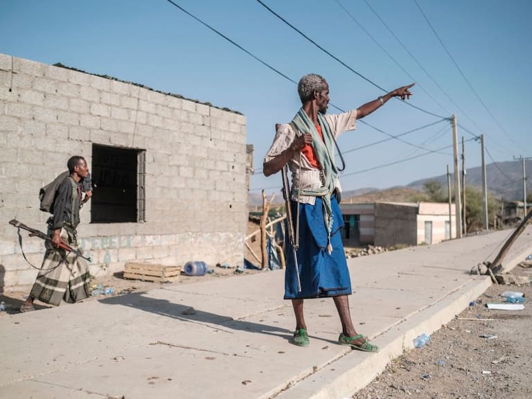 Miembros de una milicia en la ciudad de Abala en Etiopía