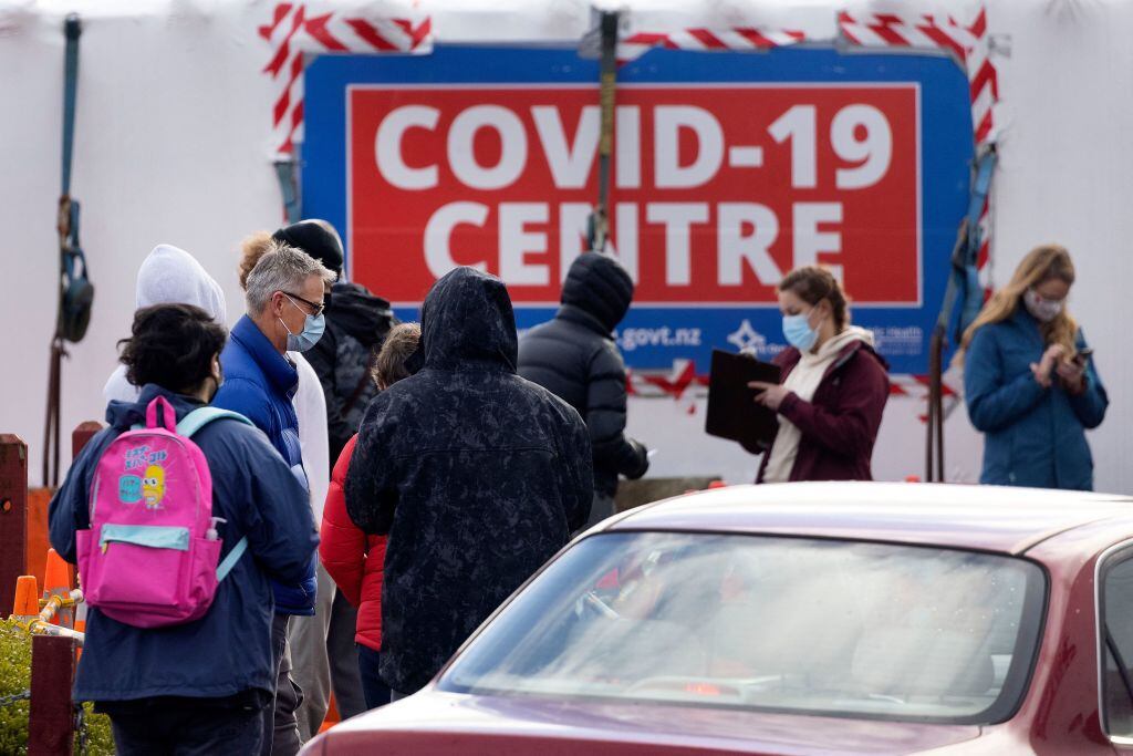 Centro de exámenes para detectar el Covid-19 en Wellington