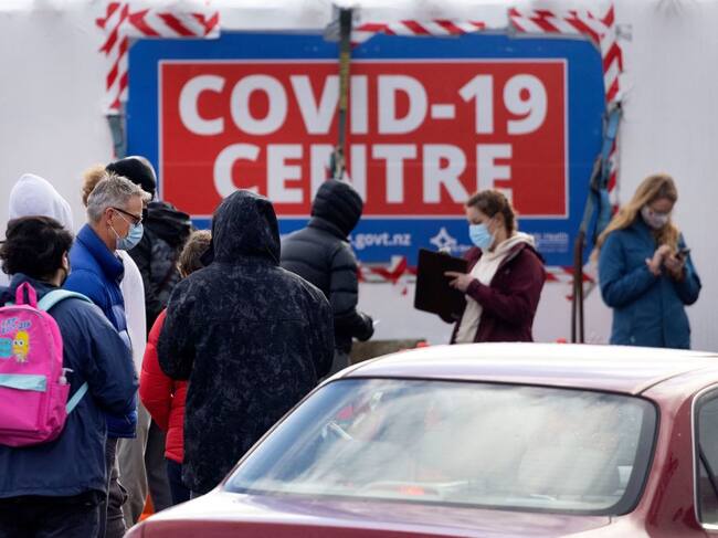 Centro de exámenes para detectar el Covid-19 en Wellington