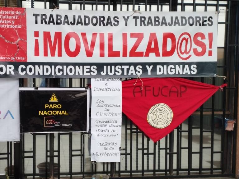 Ministerio de las Culturas, trabajadores en paro.