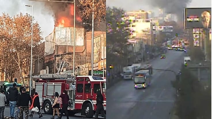 Incendio de gran magnitud en la Alameda obliga a desviar el tránsito: Bomberos declara segunda alarma
