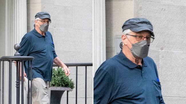 El actor saliendo de su hogar durante el día de la tragedia.
