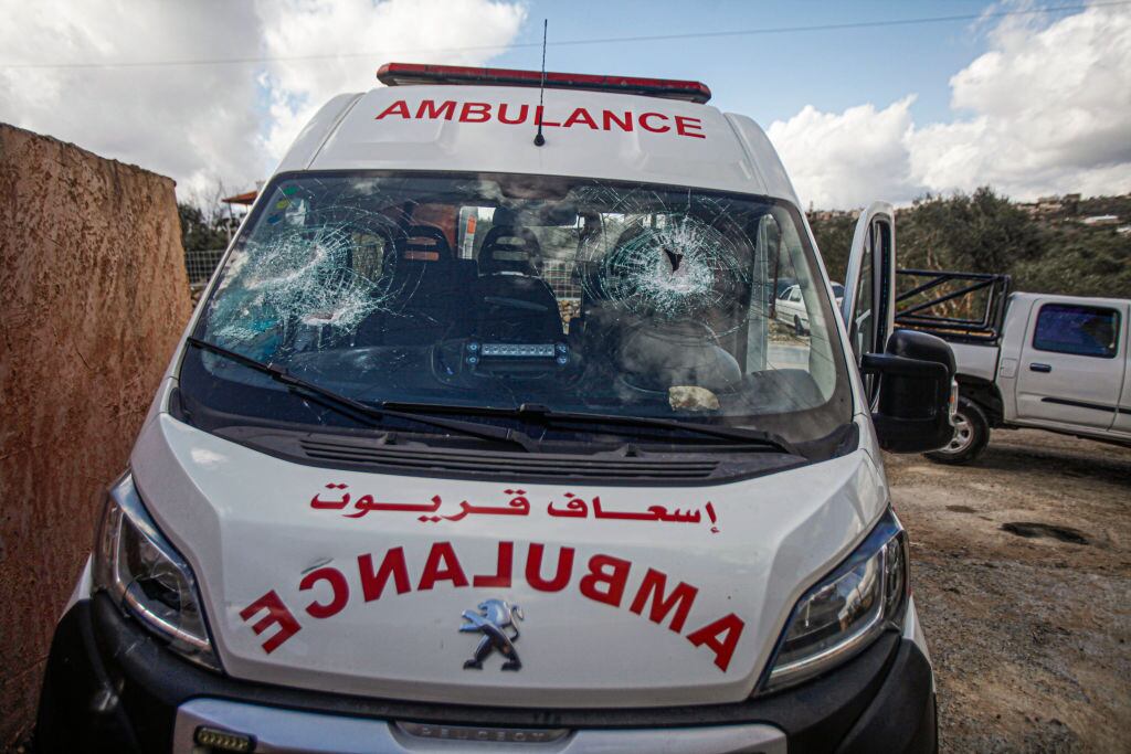 Ambulancia de Palestina atacada por israelíes