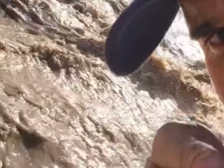 «Vamos a oler el agua»: Rodrigo Guendelman hace jugada performance metiéndose al Río Mapocho