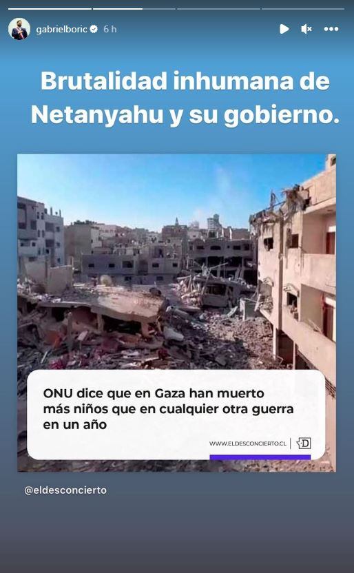 La historia que publicó el mandatario en su cuenta de Instagram.
