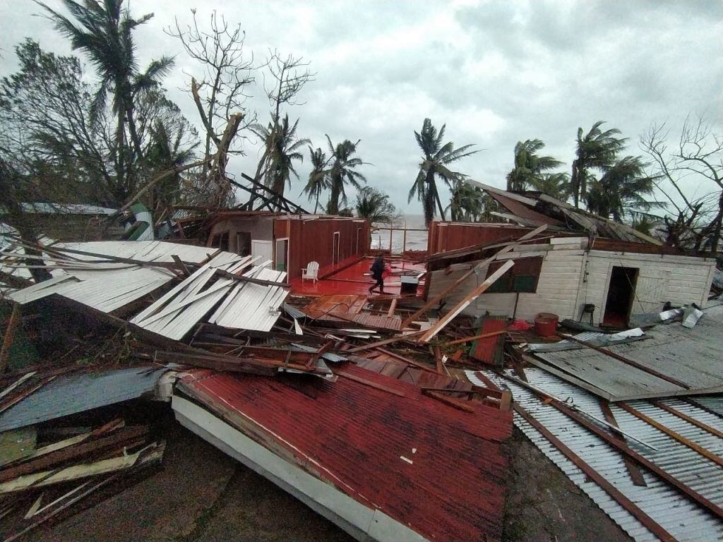 Las casas en el suelo tras el paso del huracán Iota por Nicaragua
