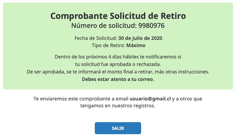 Así es el formulario para retirar el 10% de los ahorros de las AFP