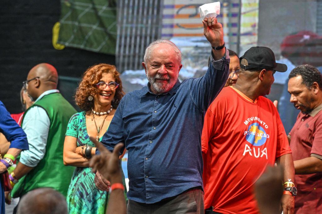 El presidente electo de Brasil Luiz Inácio Lula Da Silva en acto en Sao Paulo