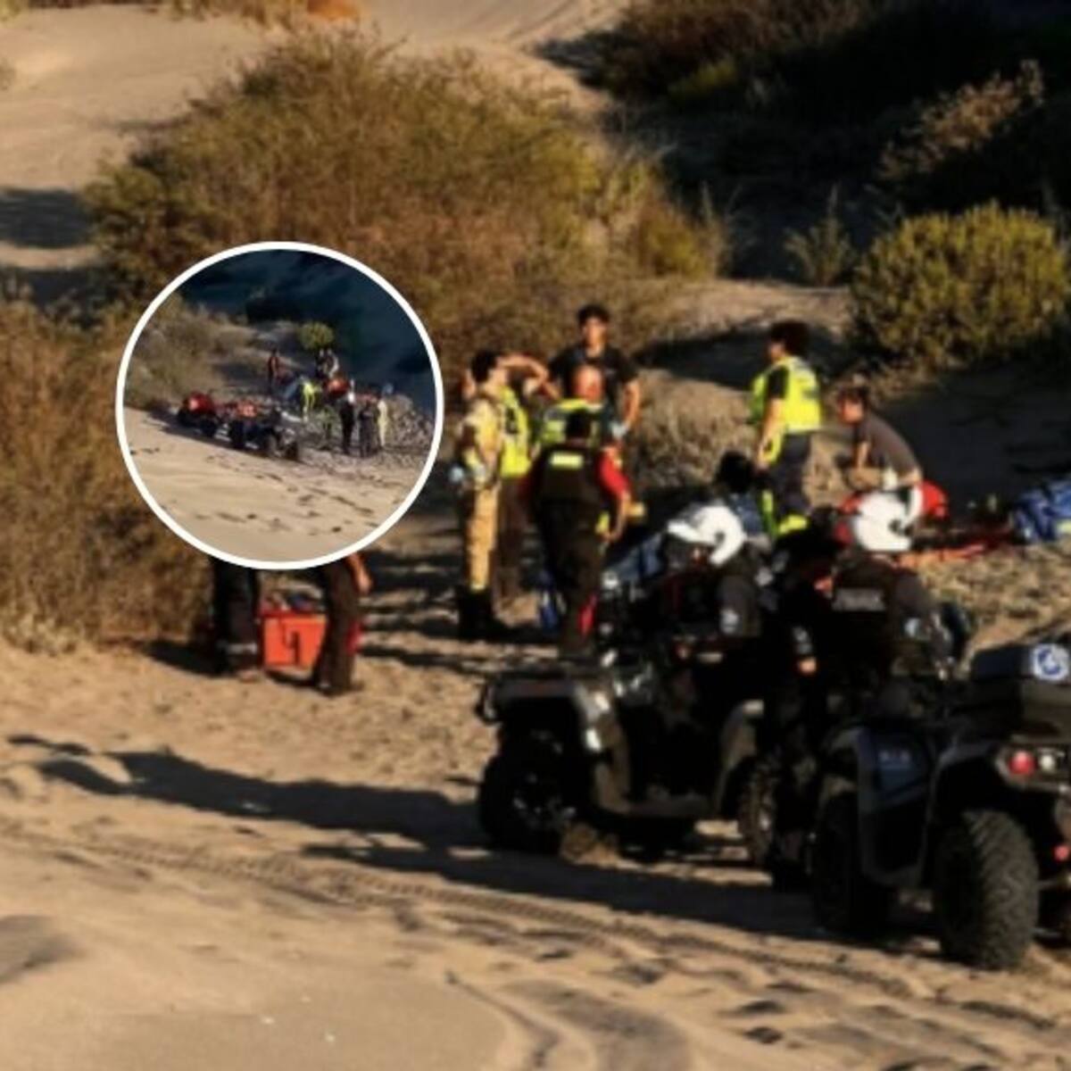 Accidente en cuatrimoto en Dunas de Ritoque deja un fallecido y una mujer en estado grave