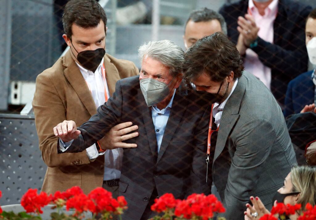 Manolo Santana en el último Mutua Madrid Open, que se realizó en mayo de este año. Foto: Getty Images