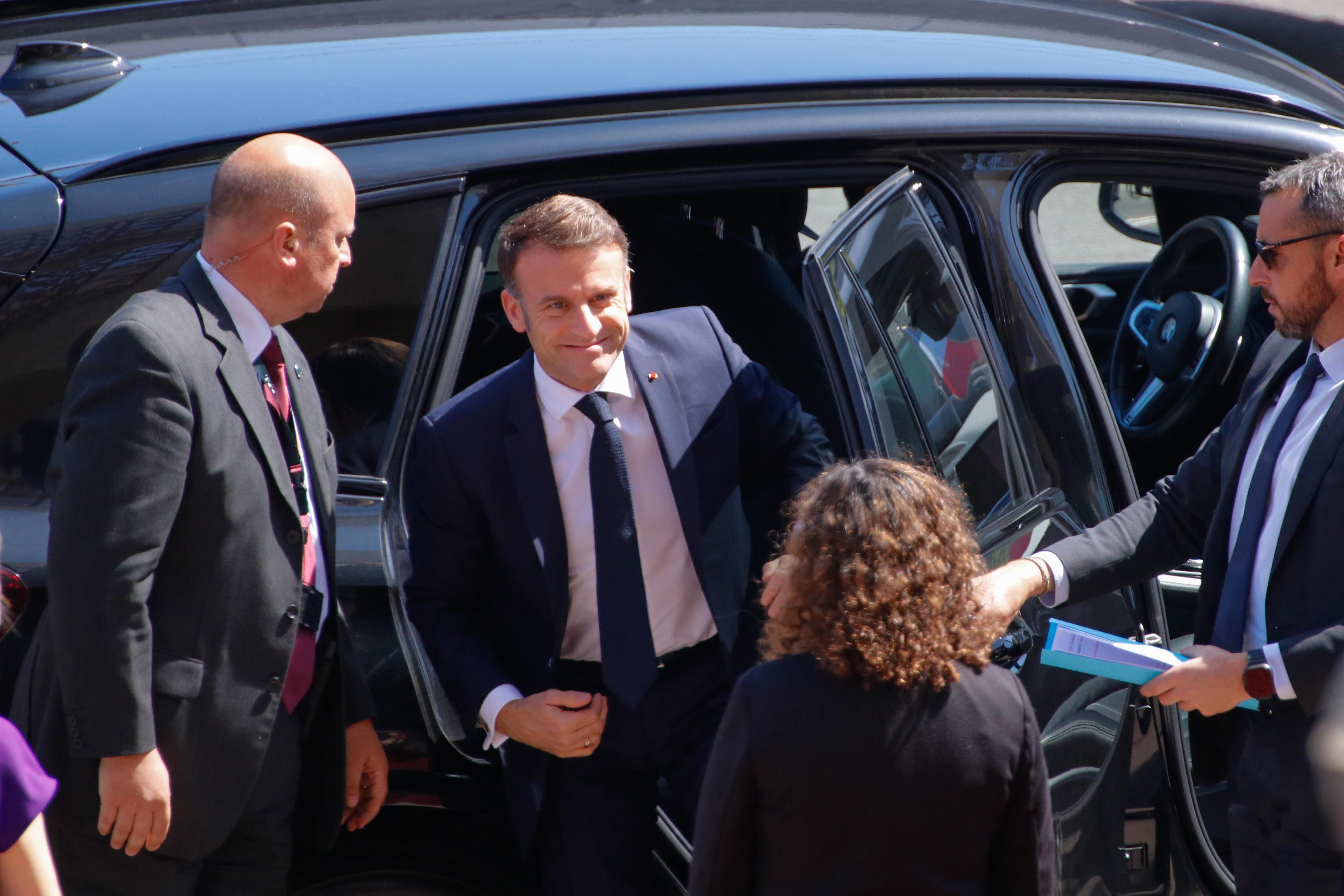 Agencia UNO | El Presidente de Francia, Emmanuel Macron, llegando al Congreso Nacional