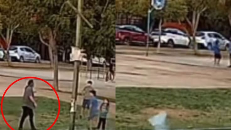 Captan a vecino lanzando petardo a niños en plaza de Villa El Abrazo de Maipú