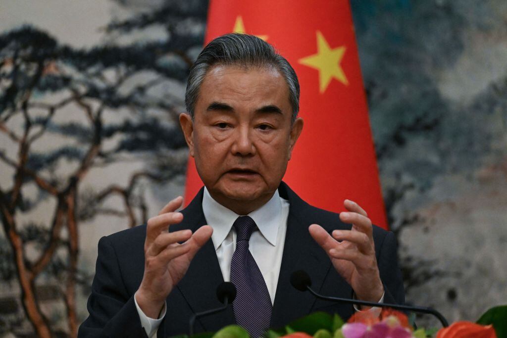 Ministro de relaciones exteriores de China Wang Yi en un evento en Pekín