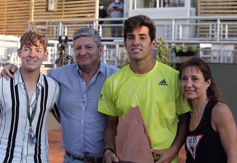 Sebastián Garin, Sergio Garin, Cristian Garin y Claudia Medone.