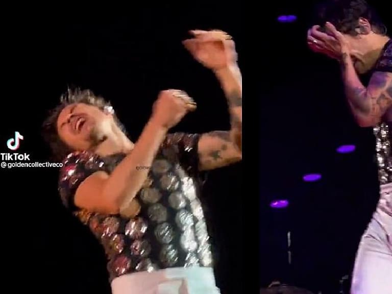 VIDEO | Harry Styles es golpeado en el ojo con un dulce en medio de su concierto