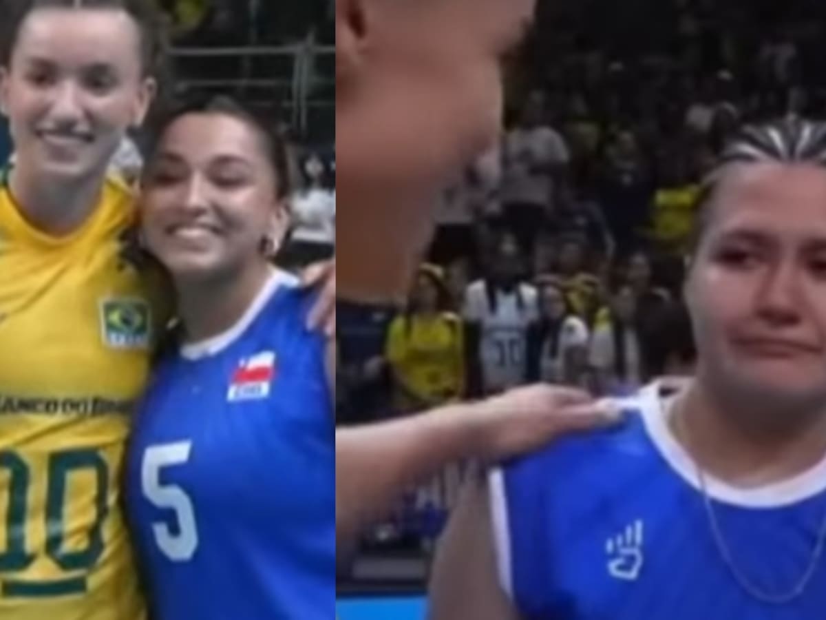 Llorando de emoción: el emotivo momento de las seleccionadas chilenas de voleibol con una figura de Brasil