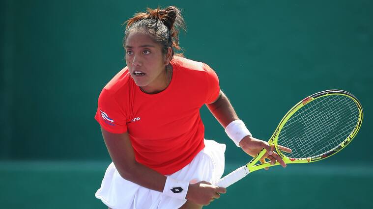 TOLUCA, MEXICO - ENERO 8: Daniela Seguel de Chile, durante el tercer da de la Copa Federacion de Tenis Zona Americana Grupo 1 en el Club deportivo La Asuncion, el 8 de Enero de 2017 en Toluca, Mexico FOTO:AGENCIAUNO/JAIME LOPEZ/JAM MEDIA
