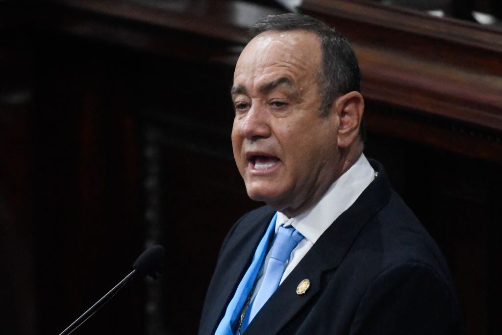 El presidente de Guatemala Alejandro Giammattei en un acto oficial