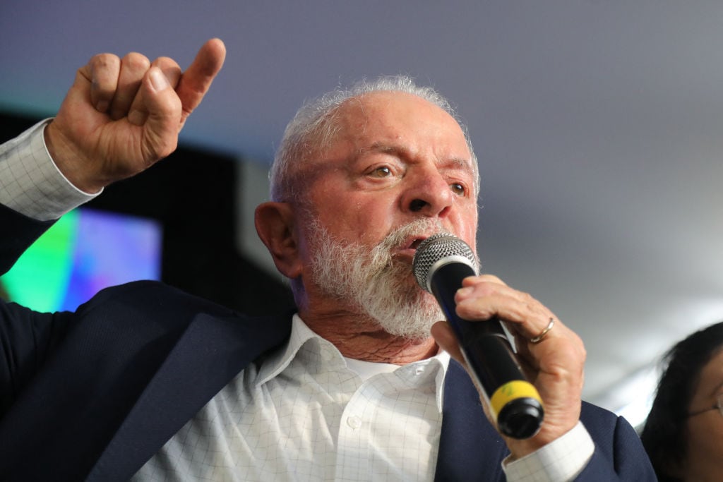El presidente de Brasil, Luiz Inácio Lula Da Silva, habla en un evento oficial en Ceará.