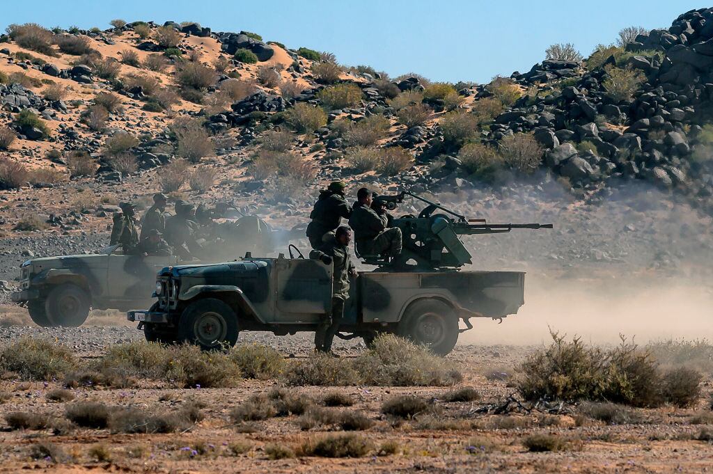 Militares realizan ejercicios en la región noreste de Sahara Occidental