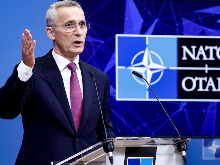 El secretario general de la OTAN Jens Stoltenberg ante la prensa