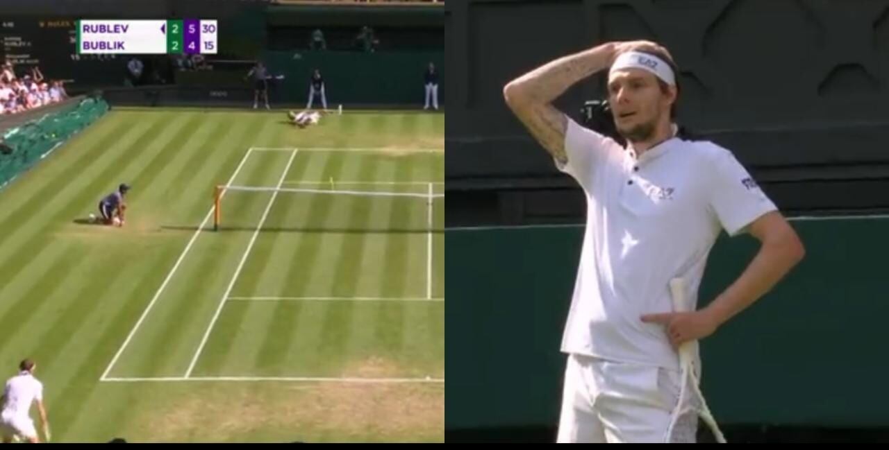 Su rival no lo podía creer: el descomunal punto de Andrey Rublev que desató la algarabía en Wimbledon