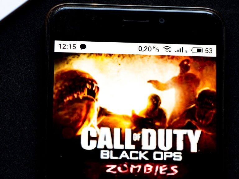 UKRAINE - 2020/10/27: In this photo illustration a Call of Duty: Black Ops - Zombies Video game logo seen displayed on a smartphone. (Photo Illustration by Igor Golovniov/SOPA Images/LightRocket via Getty Images)