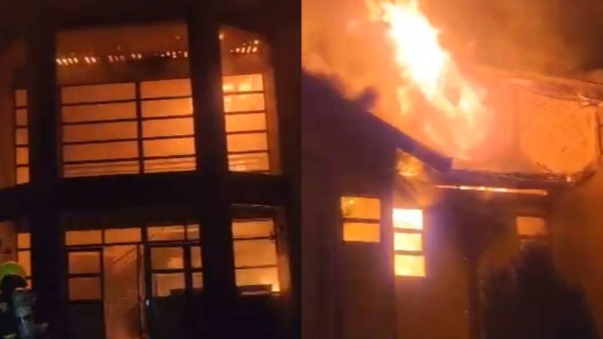Voraz incendio destruye Liceo Hornopirén de Hualaihué: voluntario de Bomberos resultó herido