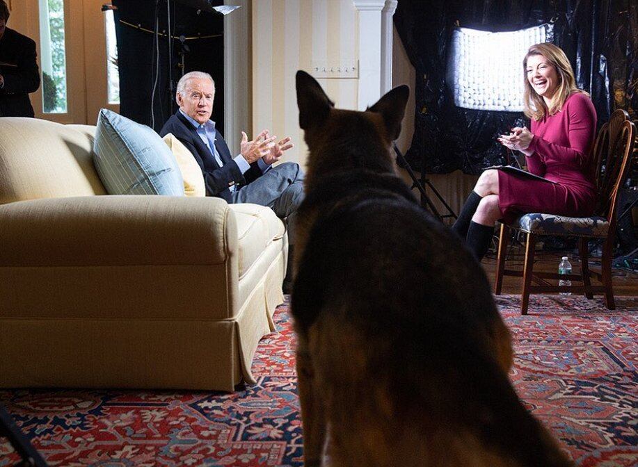 Champ interrumpe entrevista de Joe Biden