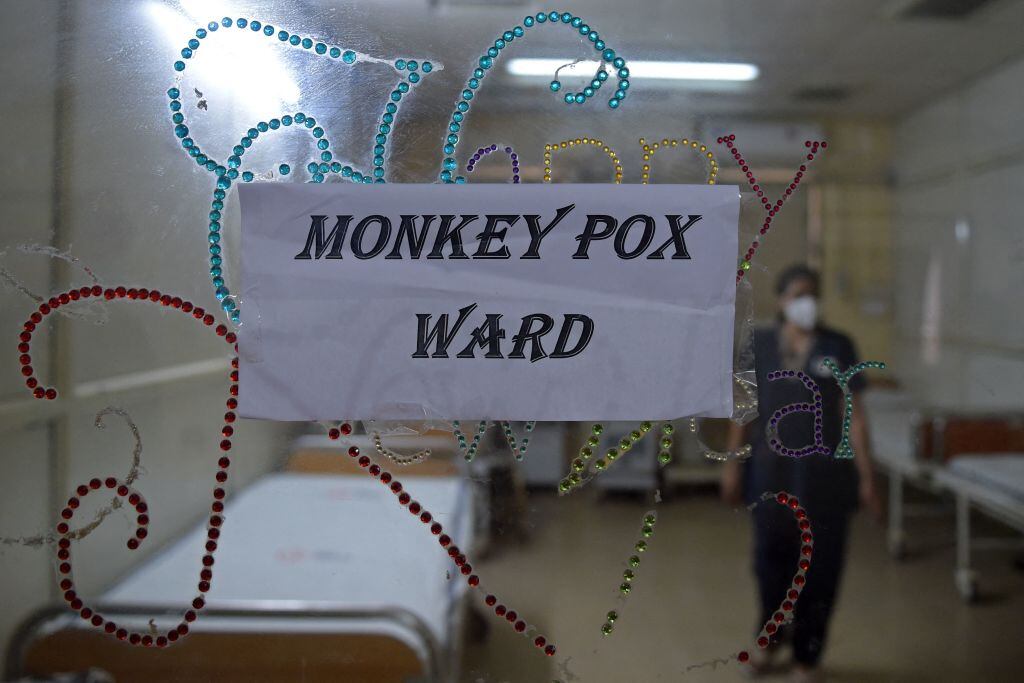 Zona para pacientes con la viruela del mono en el hospital de Ahmedabad
