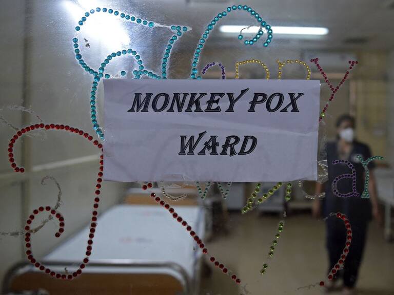 Zona para pacientes con la viruela del mono en el hospital de Ahmedabad