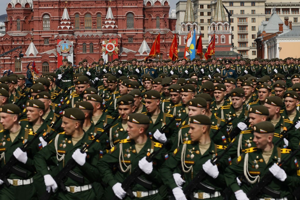 El Ejército de Rusia celebra en la Plaza Roja de la ciudad de Moscú el Día de la Victoria sobre el triunfo en la Segunda Guerra Mundial