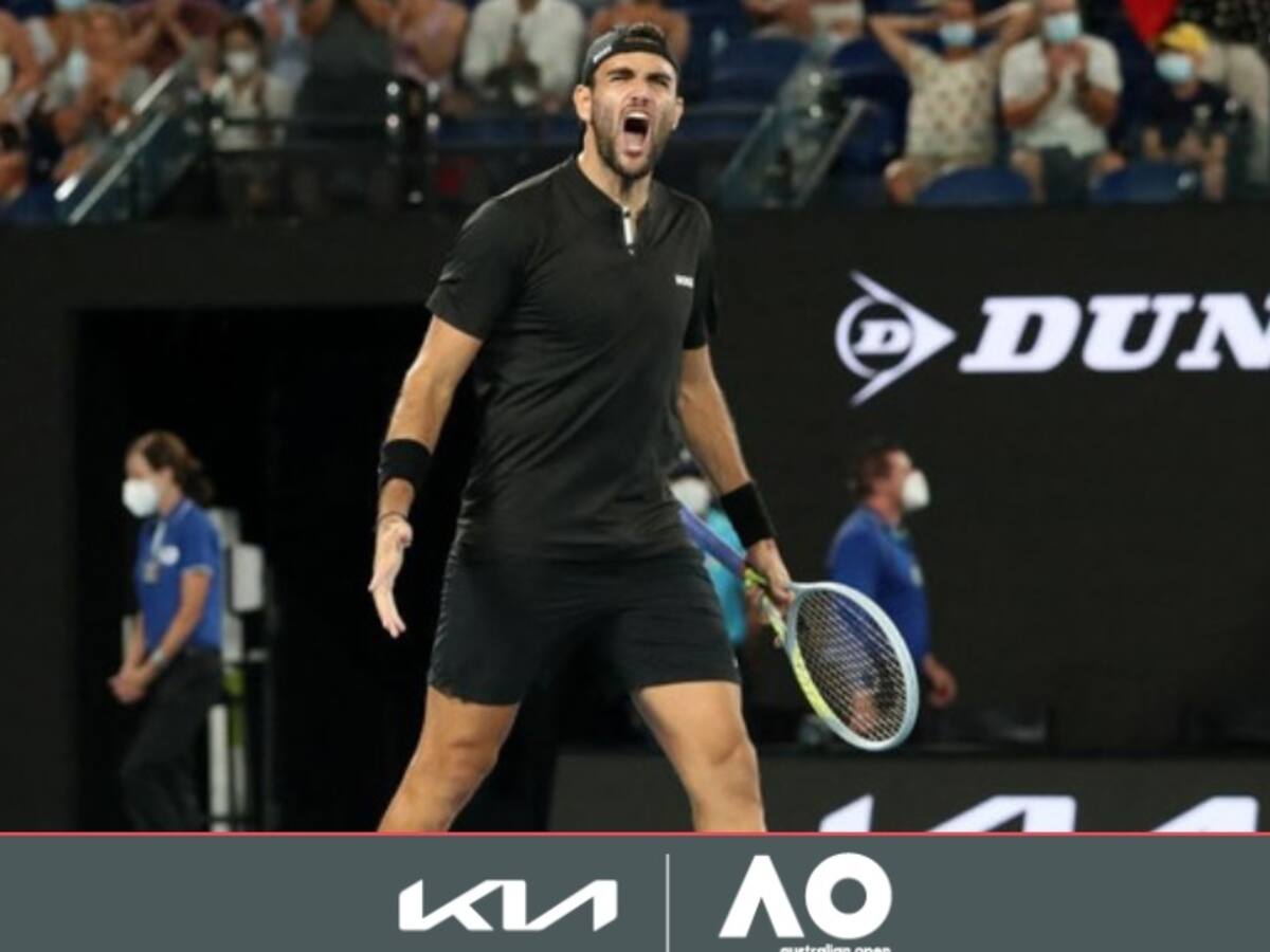 Matteo Berrettini se instaló en las semifinales del Abierto de Australia tras vencer en un partidazo a Gael Monfils
