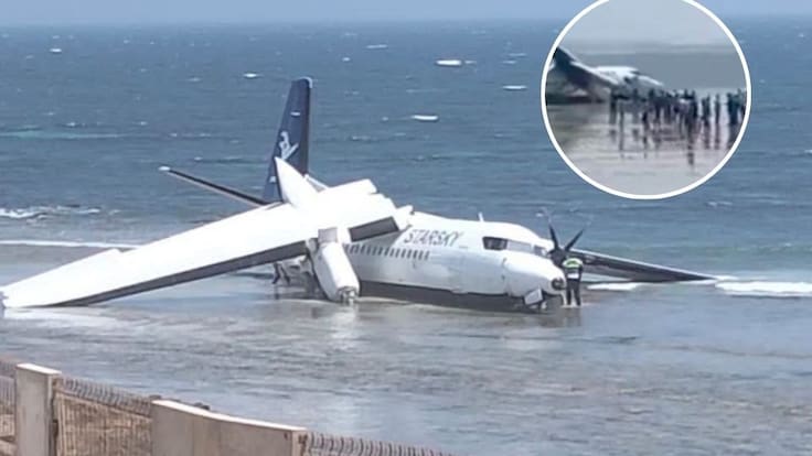 Avión con 50 pasajeros se estrella en la costa de Somalia: autoridades confirman múltiples heridos