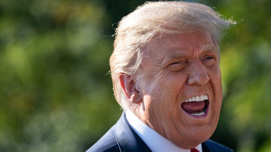 WASHINGTON, DC - SEPTEMBER 30: U.S. President Donald Trump speaks to reporters on his way to Marine One on the South Lawn of the White House on September 30, 2020 in Washington, DC. President Trump is traveling to Minnesota for a fundraising event and a campaign rally. (Photo by Drew Angerer/Getty Images)