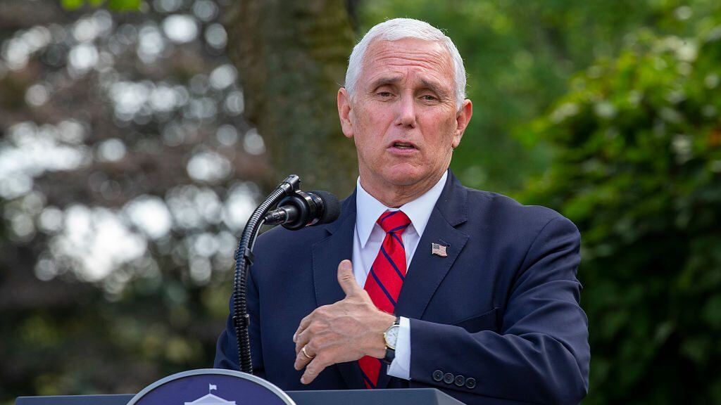 WASHINGTON, DC - SEPTEMBER 28: Vice President Mike Pence delivers an update on the nations coronavirus testing strategy in the Rose Garden of the White House on September 28, 2020 in Washington, DC. As the totals in the US reaches more than 7.1 million confirmed cases and 204,000 deaths, globally, there has been more than 33.1 million cases and more than 998,000 million fatalities according to John Hopkins University data. (Photo by Tasos Katopodis/Getty Images)