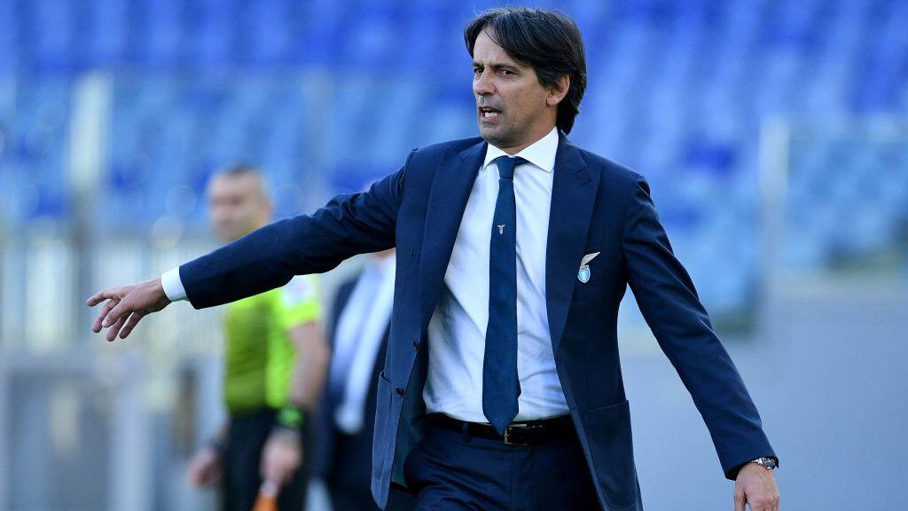 ROME, ITALY - FEBRUARY 20: SS Lazio head coach Simone Inzaghi during the Serie A match between SS Lazio and UC Sampdoria at Stadio Olimpico on February 20, 2021 in Rome, Italy. Sporting stadiums around Italy remain under strict restrictions due to the Coronavirus Pandemic as Government social distancing laws prohibit fans inside venues resulting in games being played behind closed doors. (Photo by Marco Rosi - SS Lazio/Getty Images)