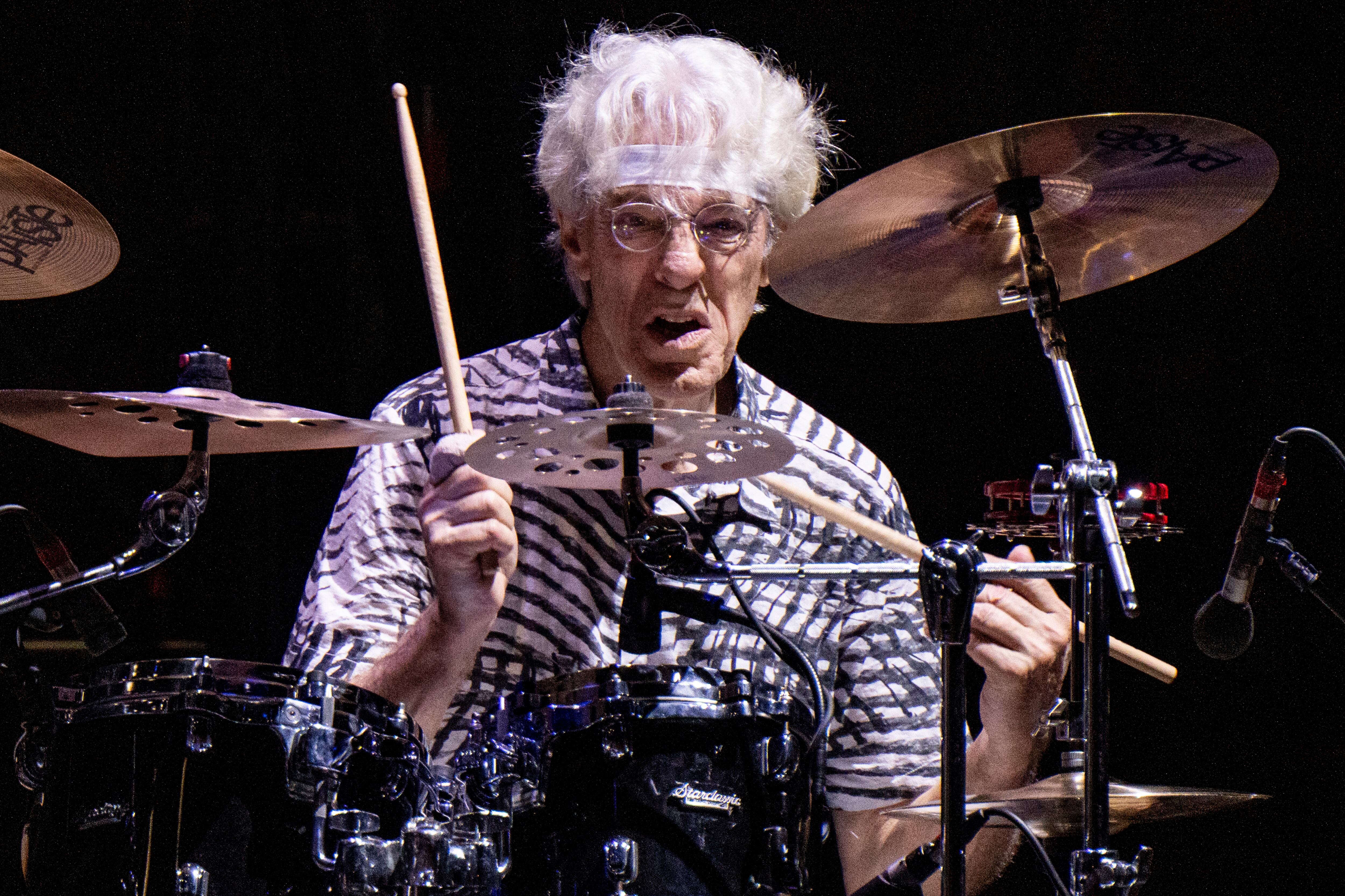 ROME, ITALY - JULY 27: Stewart Copeland performs onstage during a concert at Auditorium Parco Della Musica on July 27, 2025 in Rome, Italy. (Photo by Roberto Panucci - Corbis/Corbis via Getty Images)