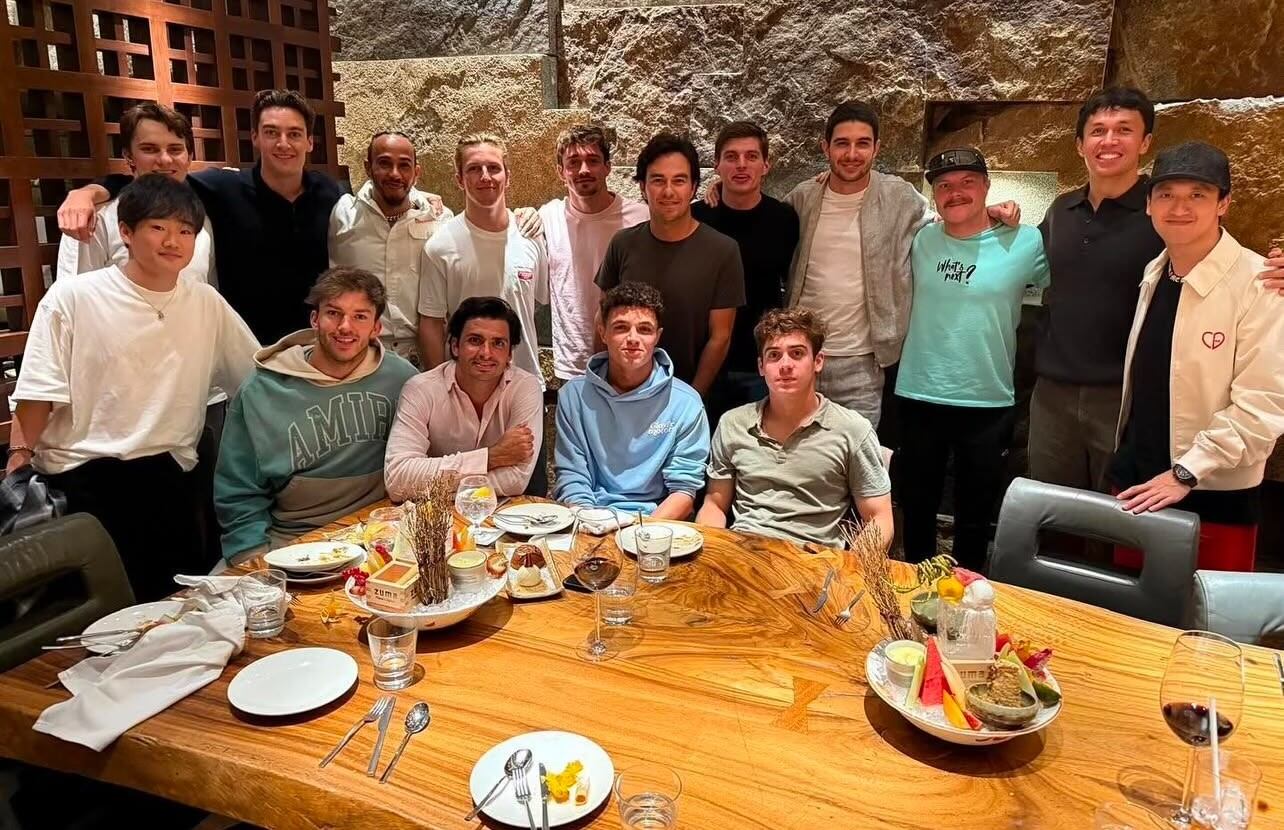Cuatro pilotos menos y Verstappen con Russell ni se miraron: así fue la tradicional cena de pilotos de la Fórmula 1 | Instagram: F1