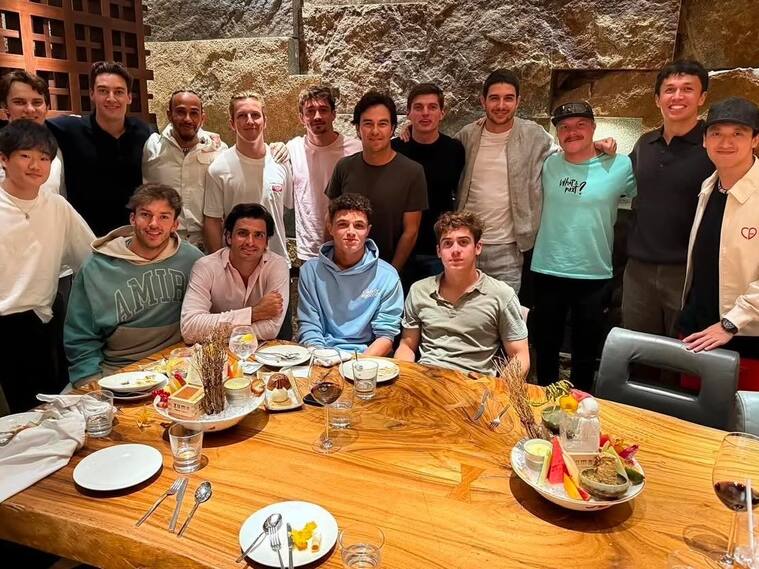 Cuatro pilotos menos y Verstappen con Russell ni se miraron: así fue la tradicional cena de pilotos de la Fórmula 1 | Instagram: F1