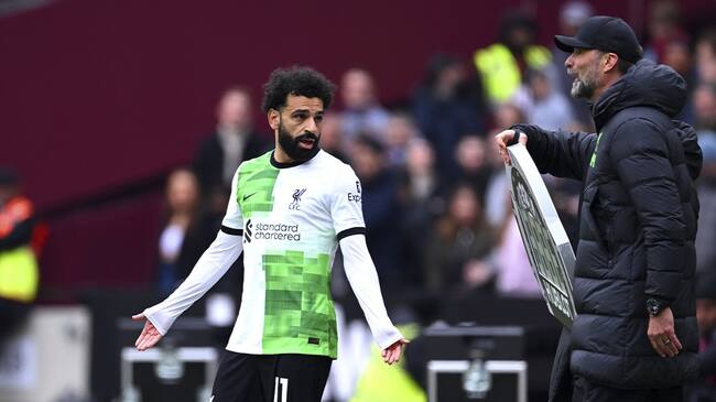 El tenso cruce entre Mohamed Salah y Jürgen Klopp en empate de Liverpool | Getty Images