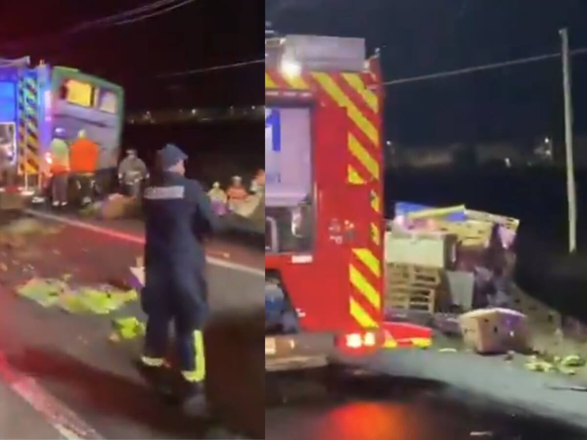 Grave choque entre bus y camión de carga en la Ruta 68 deja una persona en riesgo vital: se mantiene desvío total en dirección a Valparaíso
