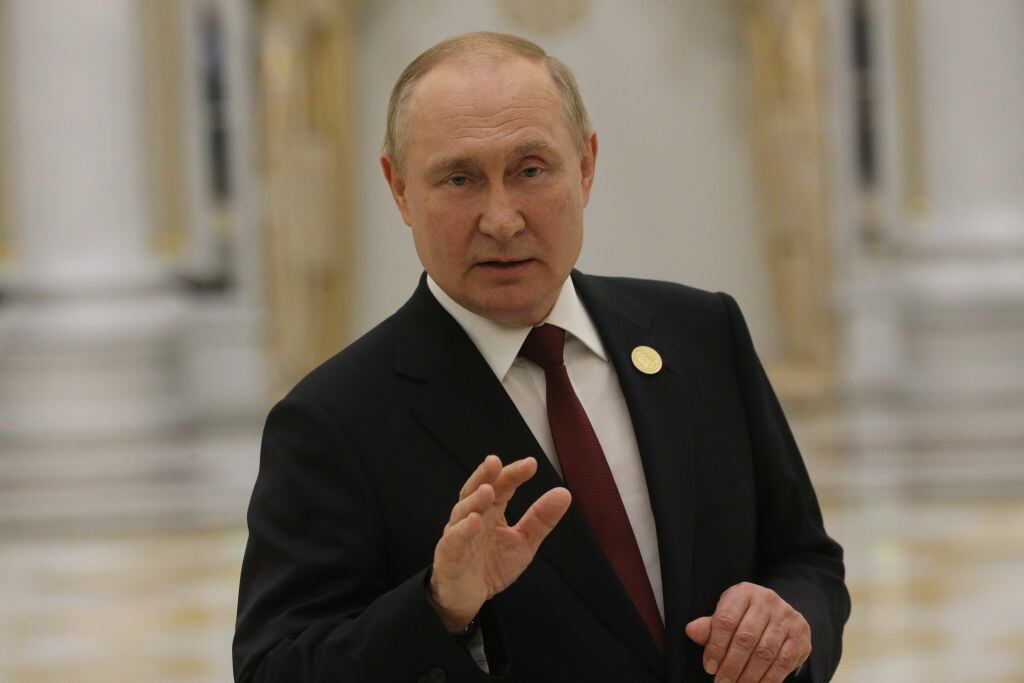 El presidente de Rusia, Vladimir Putin, durante su visita en Turkmenistán