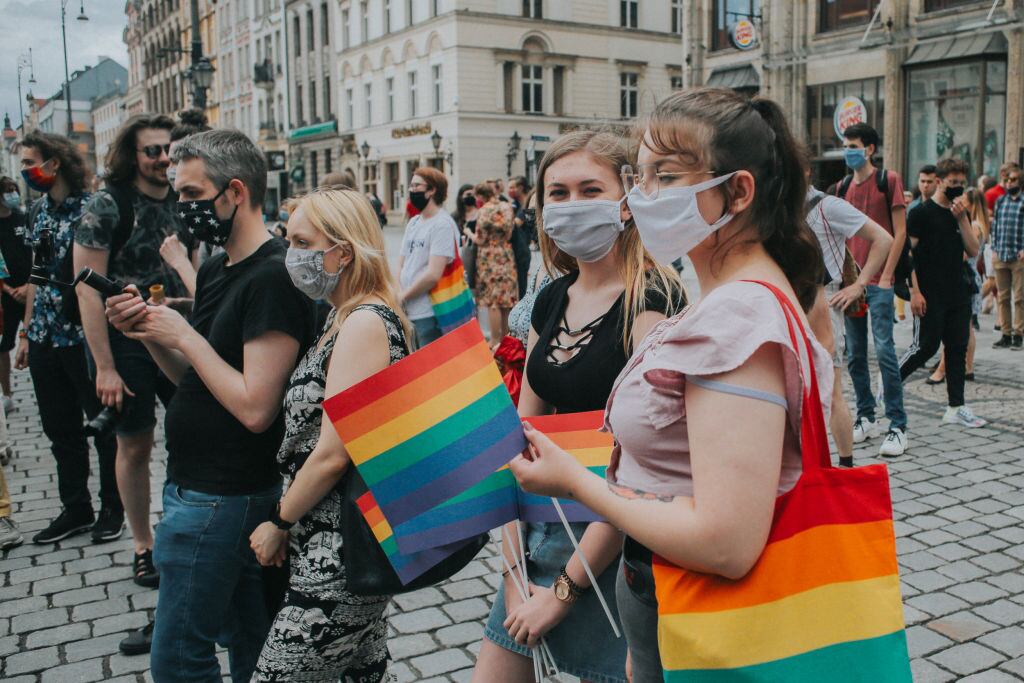 Marcha por el Orgullo en pandemia en Polonia
